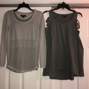 TWO Rock & Republic gray long sleeve tops